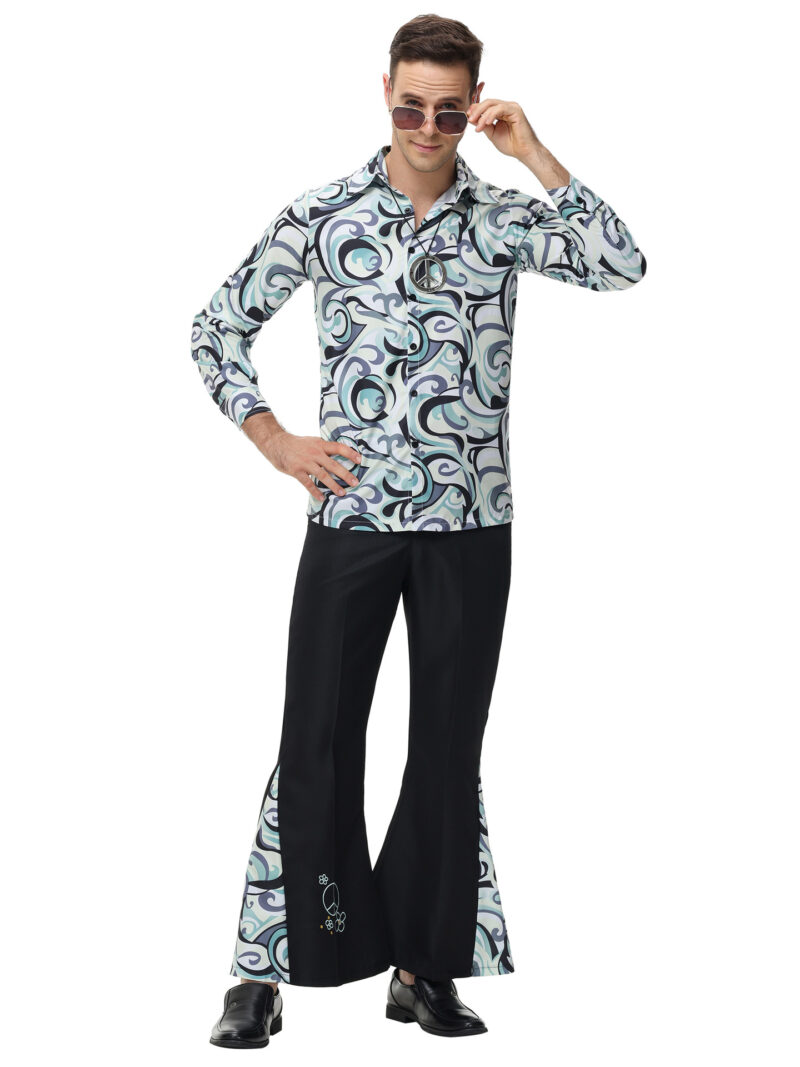 תחפושת היפי דיסקו -פסיכדלית לגבר לוק שנות ה־70 שחוזר בענק!✌️🟣