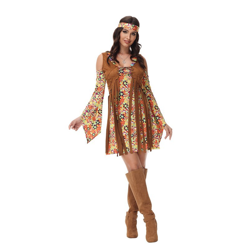 תחפושת היפית וינטג' לנשים - לוק פרחוני מושלם מהסבנטיז ✌🌼