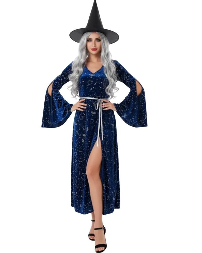 תחפושת מכשפה כחולה - יוקרתית לנשים ✨🔮