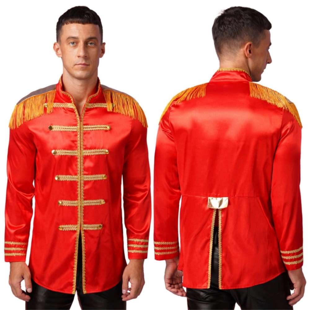 תחפושת מנהל במה / רינגמאסטר אדום לגבר - לוק יוקרתי ומרשים במיוחד ⭐