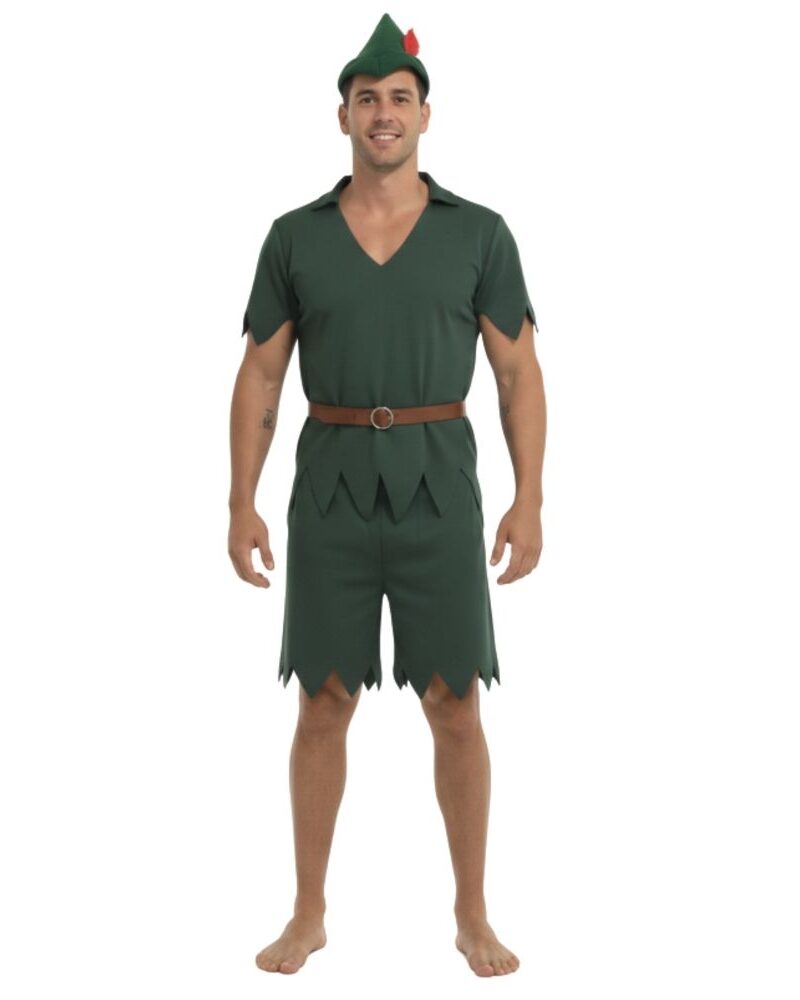 תחפושת פיטר פן לגבר - גירסה קצרה 🌿✨