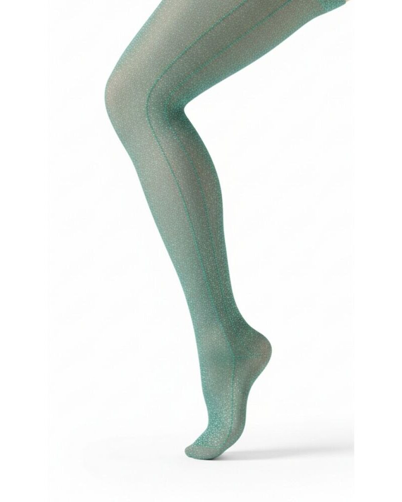 גרביון ירוק עם נצנצים כסופים | Bmagniv