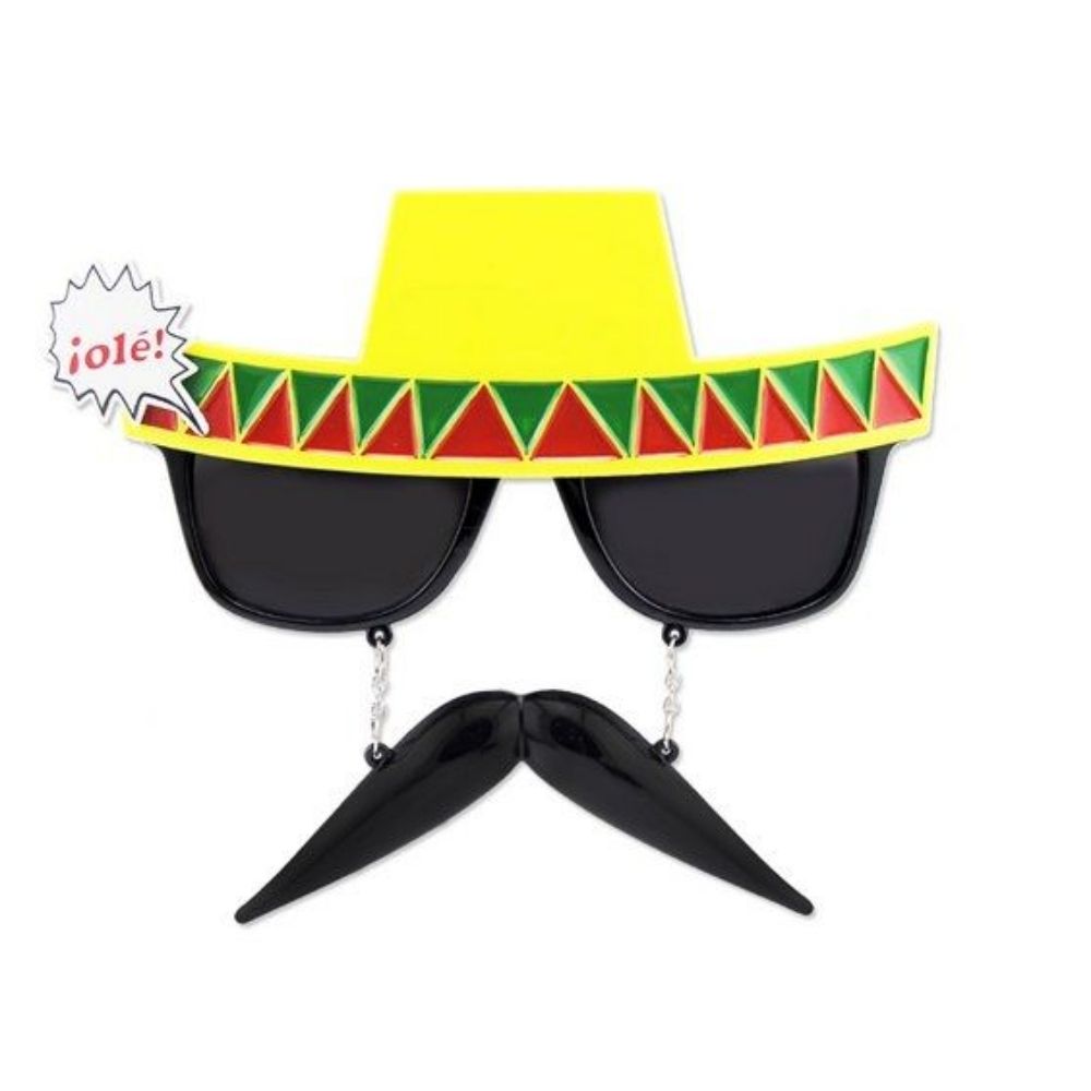 משקפי סומבררו עם שפם תלוי לפורים ואירועים 🕶️