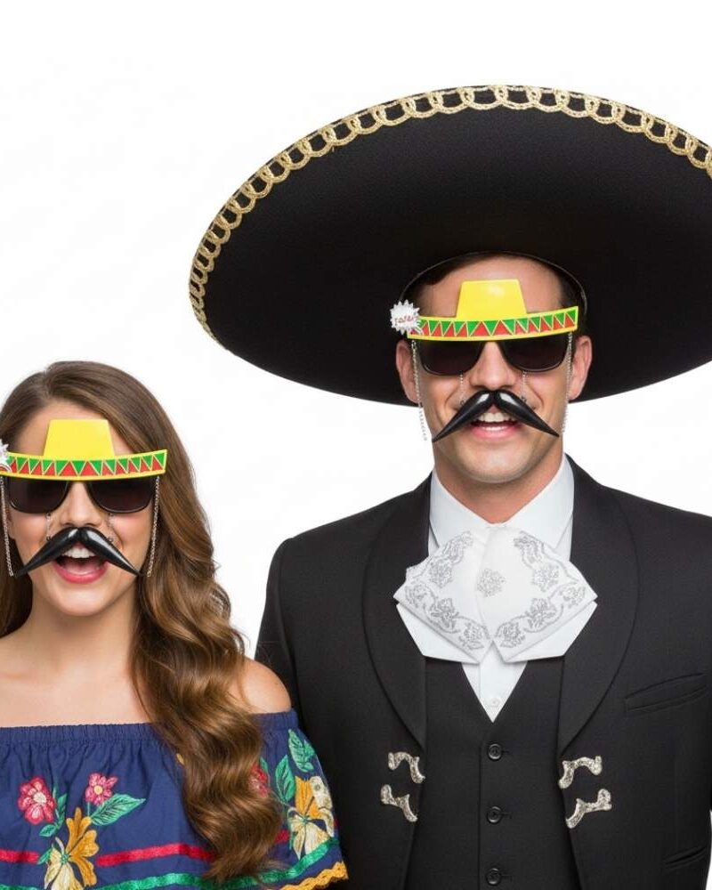 משקפי סומבררו עם שפם תלוי לפורים ואירועים 🕶️