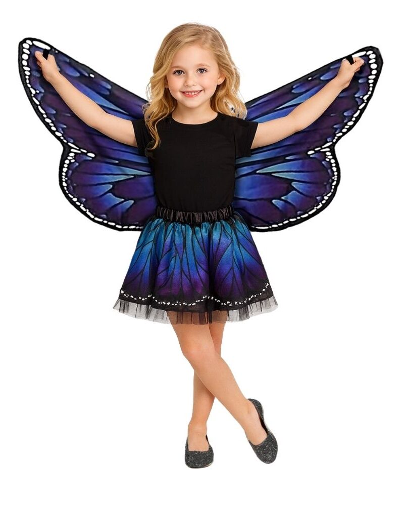 סט פרפר לילדות : חצאית טוטו וכנפיים מרהיבות ✨🦋💙