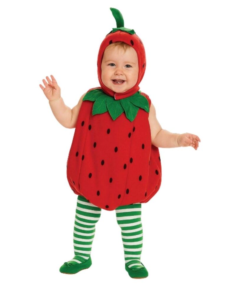 תחפושת בייבי תות מתוקה לפעוטות 12-24 חודשים (82-90 ס״מ)🍓