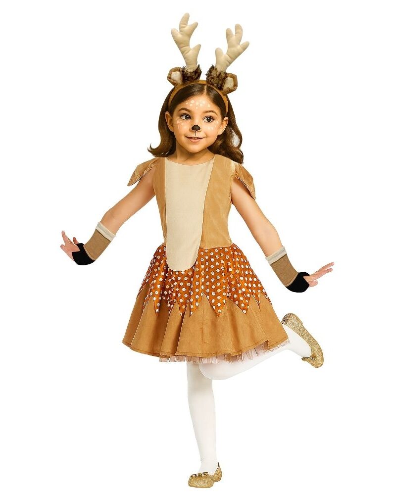 תחפושת במבי לילדות 3-4 שנים / 98-104 ס״מ 🦌