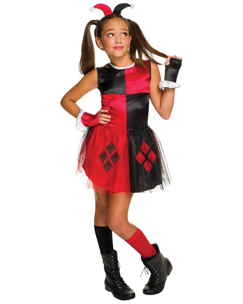 תחפושת הארלי קווין לילדות 5-7, 8-10, 10-12 שנים 🎭