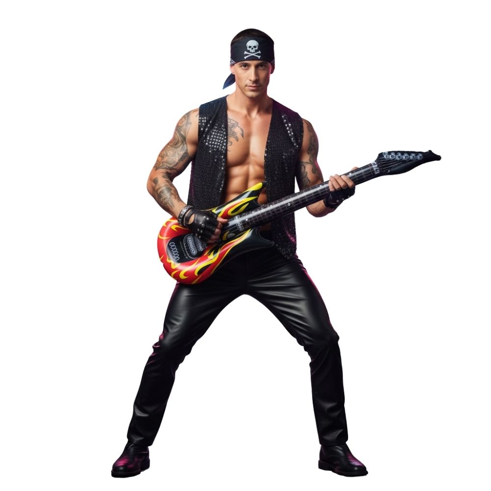 וסט פייטים שחור מנצנץ לגבר - למראה דיסקו, תחפושות רוקסטאר ומסיבות