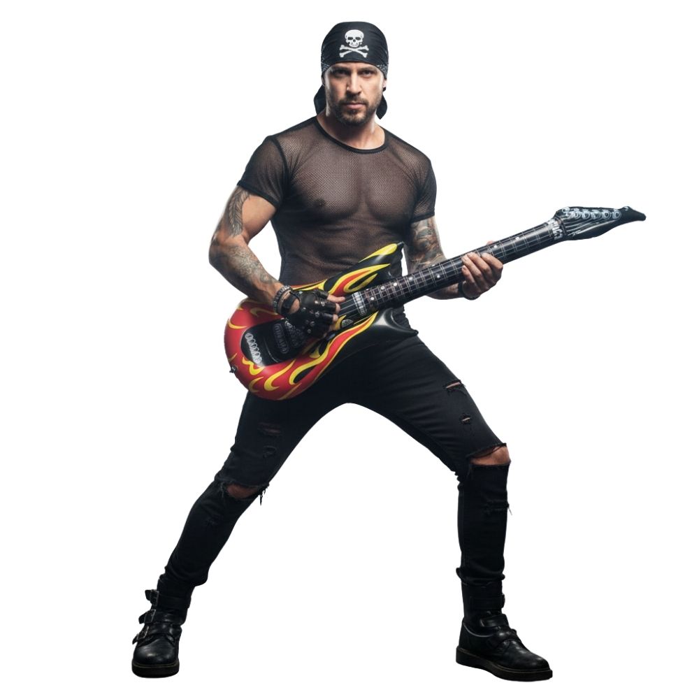 חולצת רשת שחורה לגבר - למראה נועז, תחפושות רוקסטאר ומסיבות טכנו