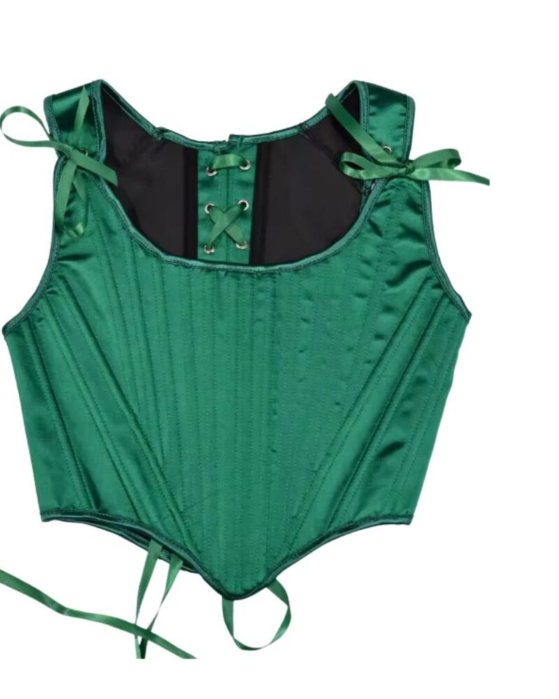 גב המחוך עם קשירת שרוכים מתכווננת המאפשרת התאמה למידות S ו-M.