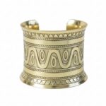 צמיד מלוכתי מוזהב רחב בעיצוב אתני לתחפושת קליאופטרה ואלה יוונית