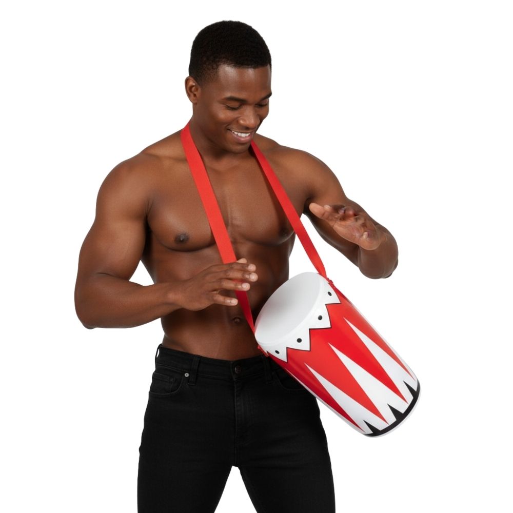 תוף מתנפח צבעוני עם רצועת נשיאה - אביזר קצב למסיבות 🥁