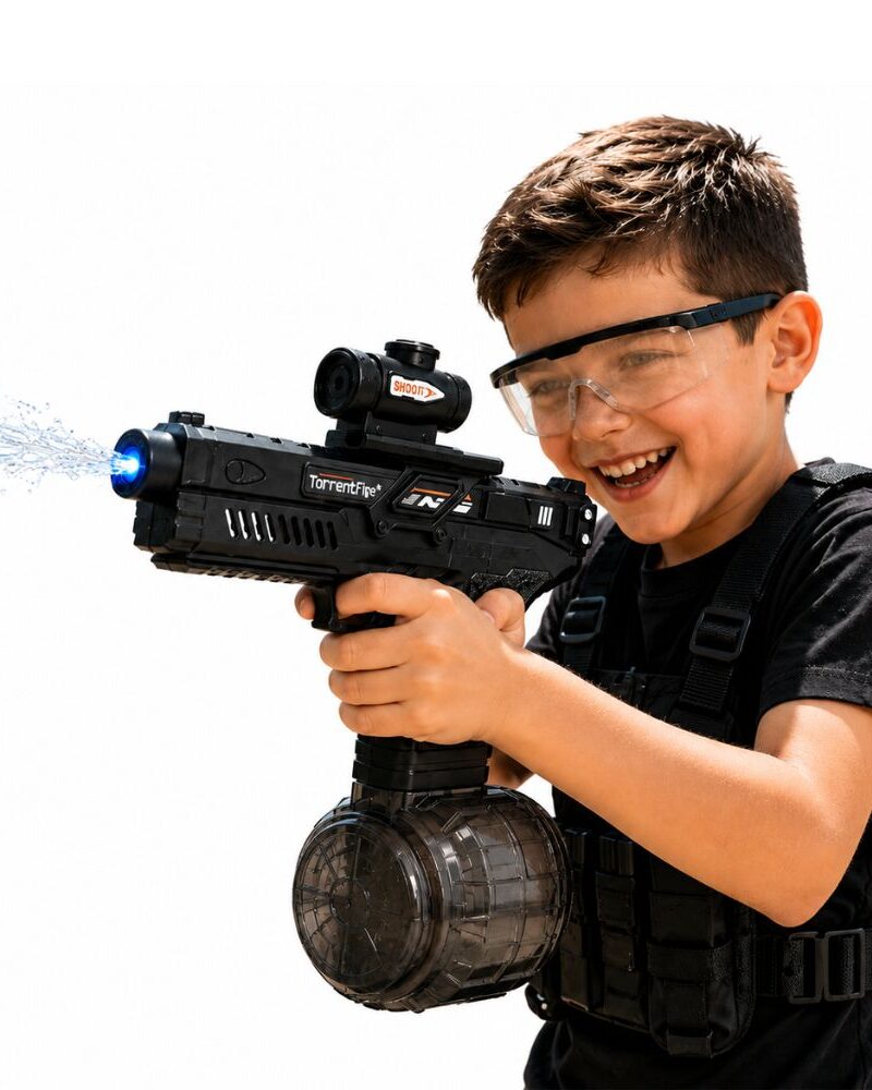 אקדח מים חשמלי עם מחסנית תוף