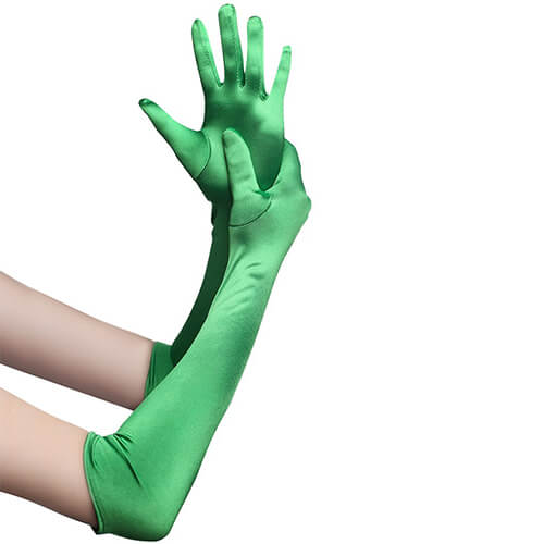 כפפות ירוקות מבריקות סטן