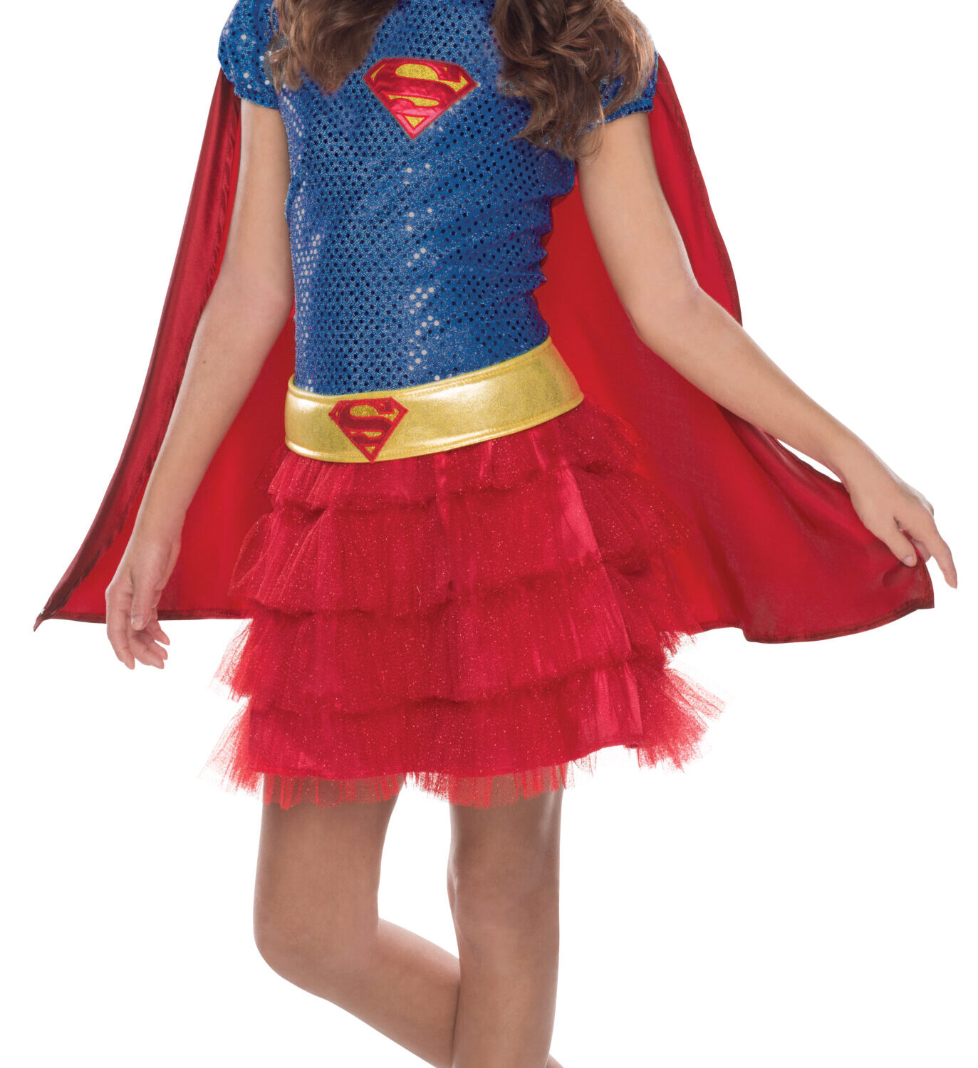 תחפושת סופרגירל בשמלת טוטו מנצנצת לילדות